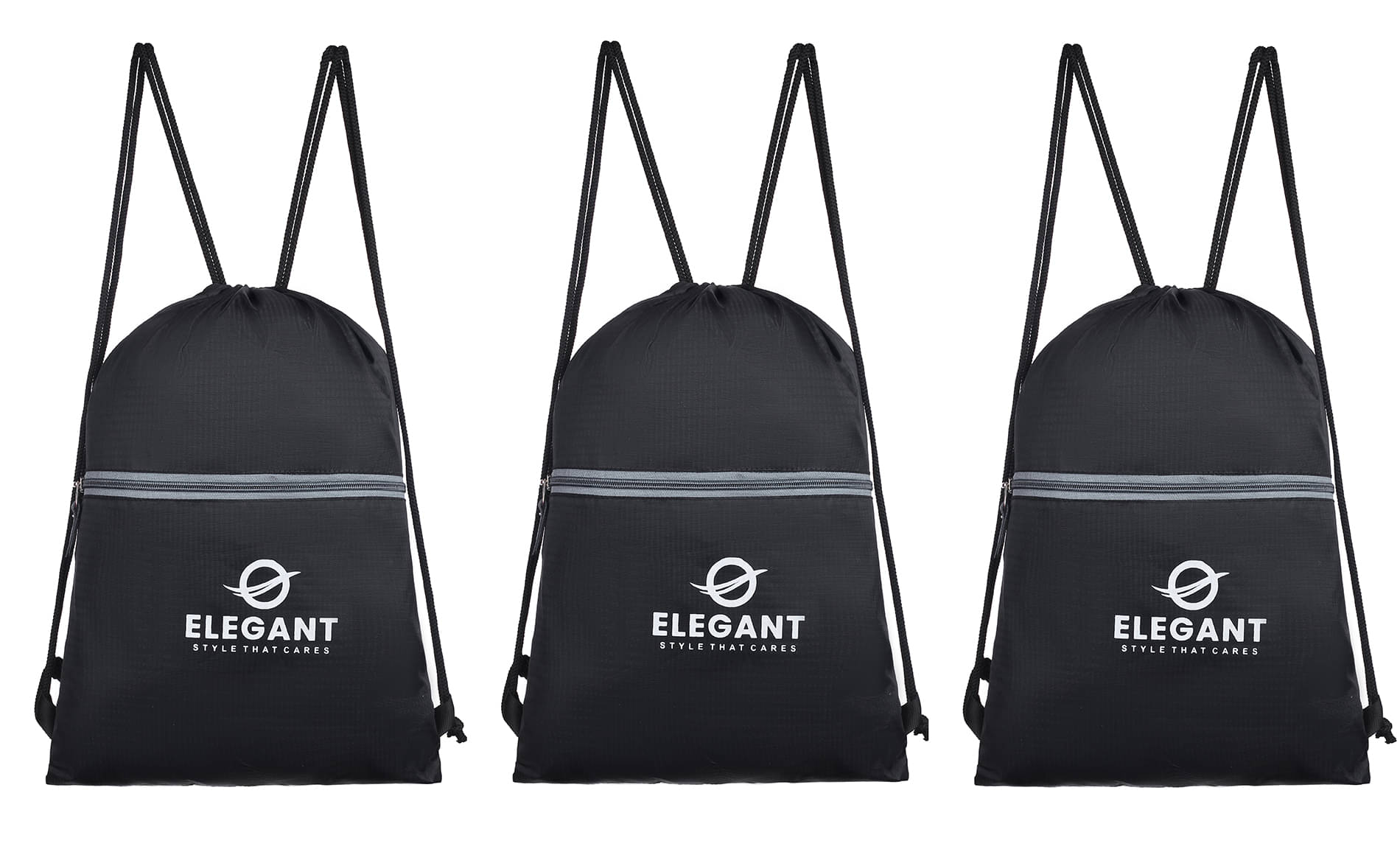     			Elegant Drawstring Bag Polyester BLACK 5 Ltrs Gym Bag