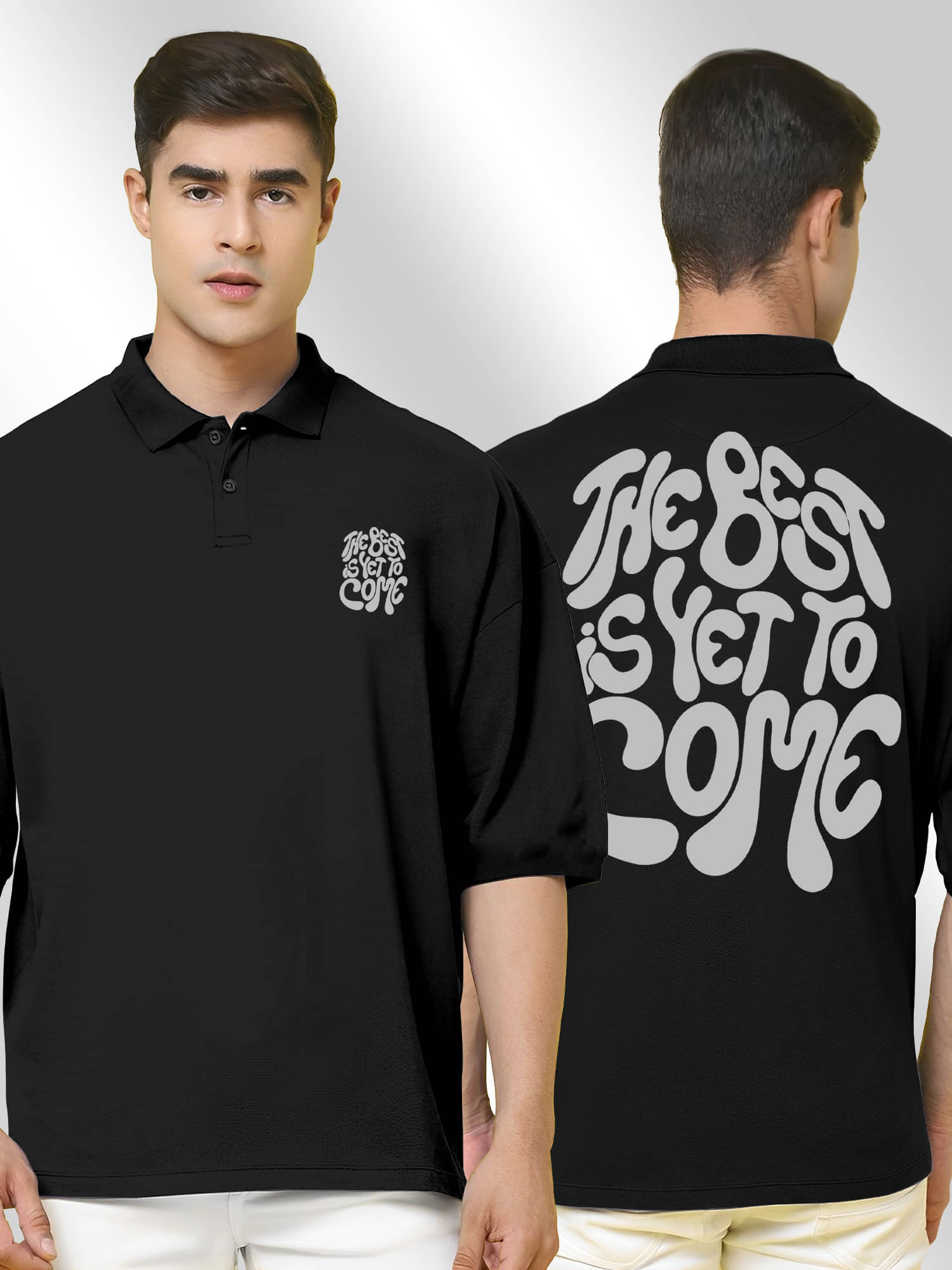     			FTX Men Cotton Blend Oversized Fit Printed Polo T Shirt ( Black )