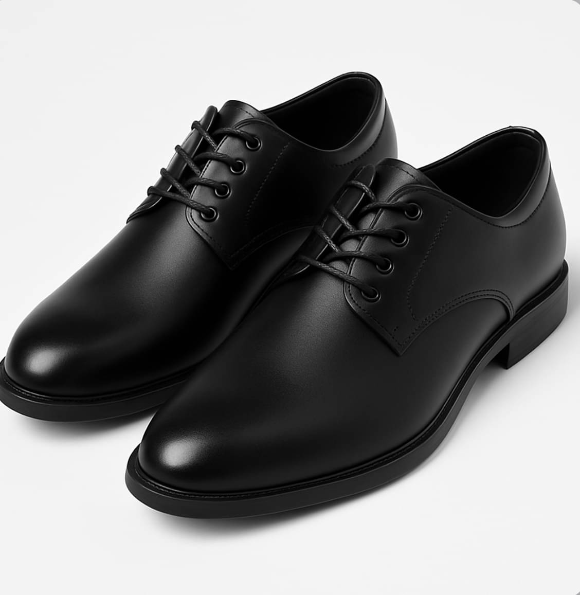     			FUNARIO Black Men's Derby Formal Shoes