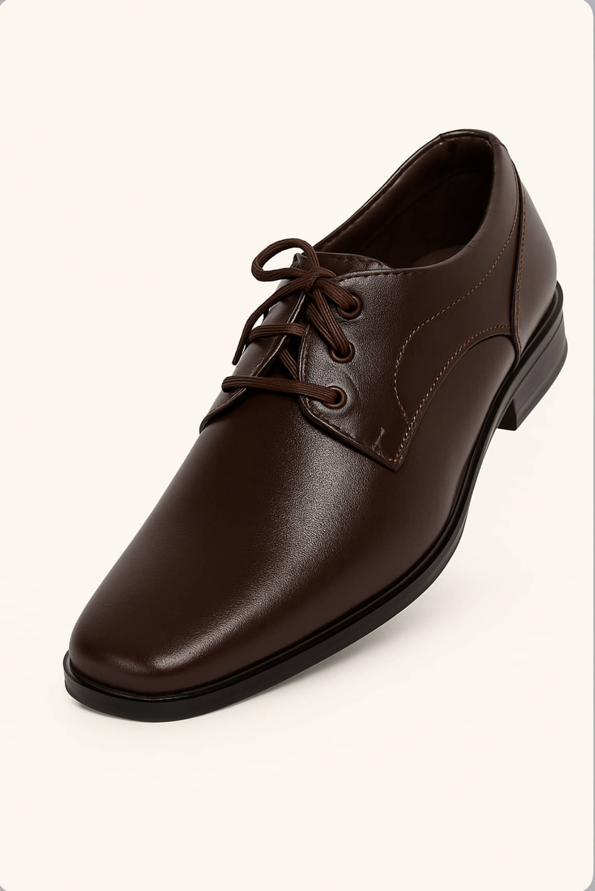     			FUNARIO Brown Men's Derby Formal Shoes