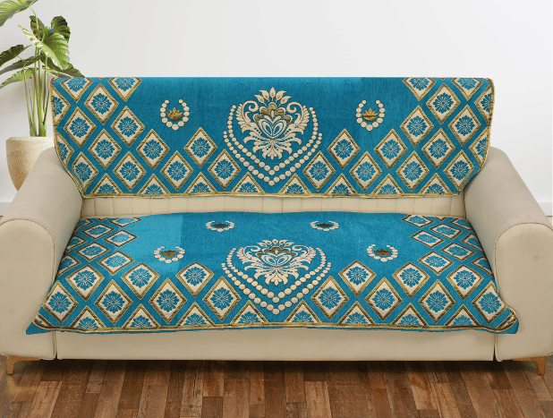     			FURNISHING HUT 3 Seater Chenille Sofa Cover ( Pack of 1 )