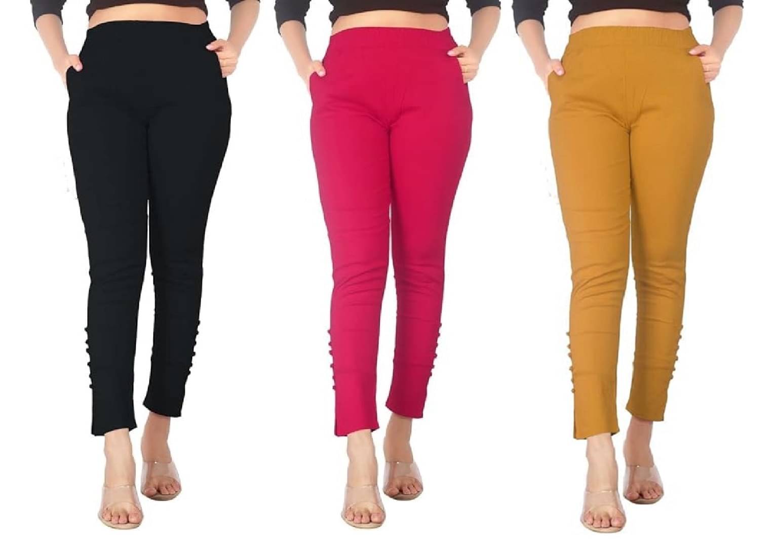     			FeelBlue Women Cotton Blend Formal Trousers ( Black,Beige,Pink )