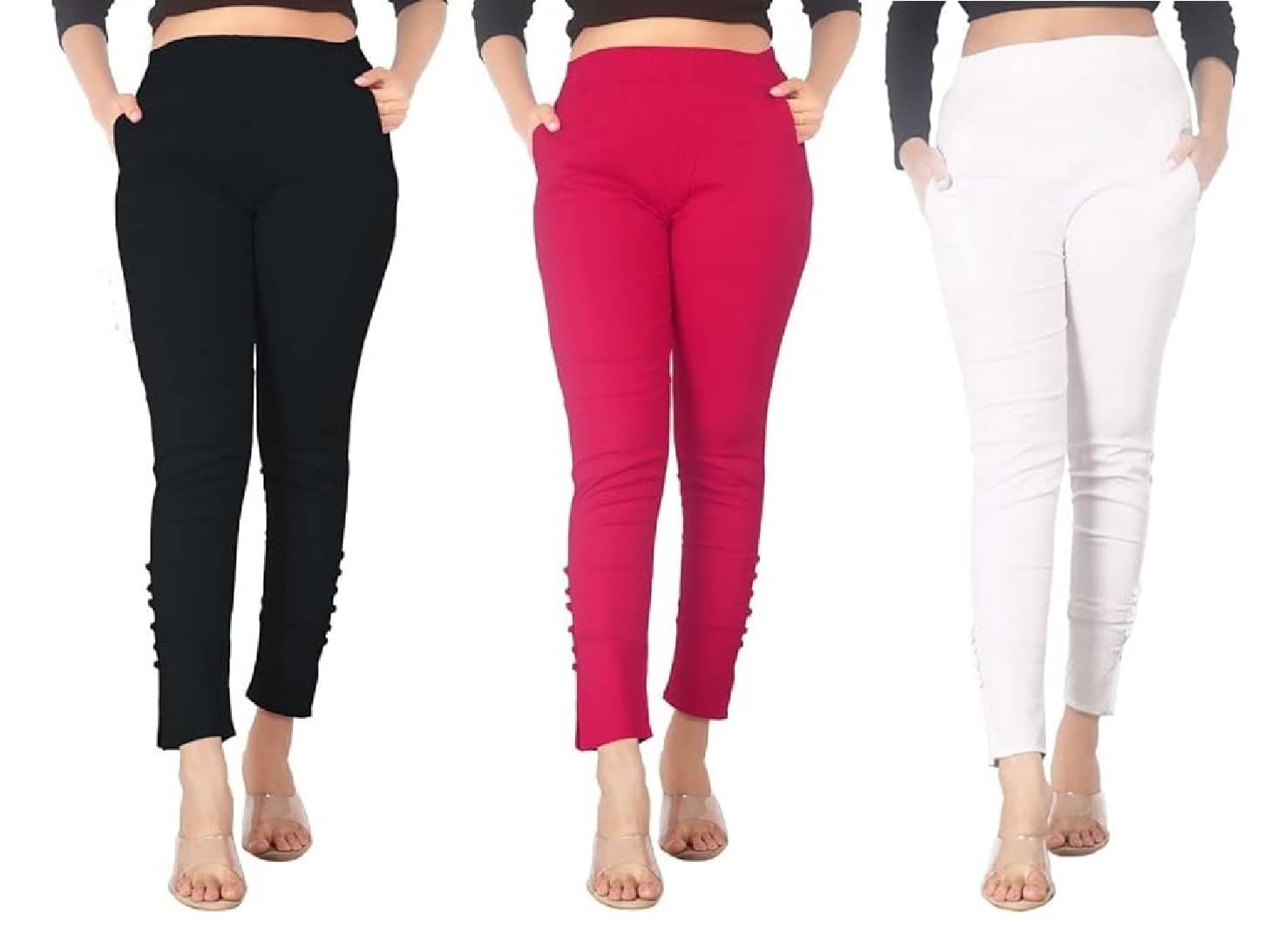     			FeelBlue Women Cotton Blend Formal Trousers ( Black,Pink,White )
