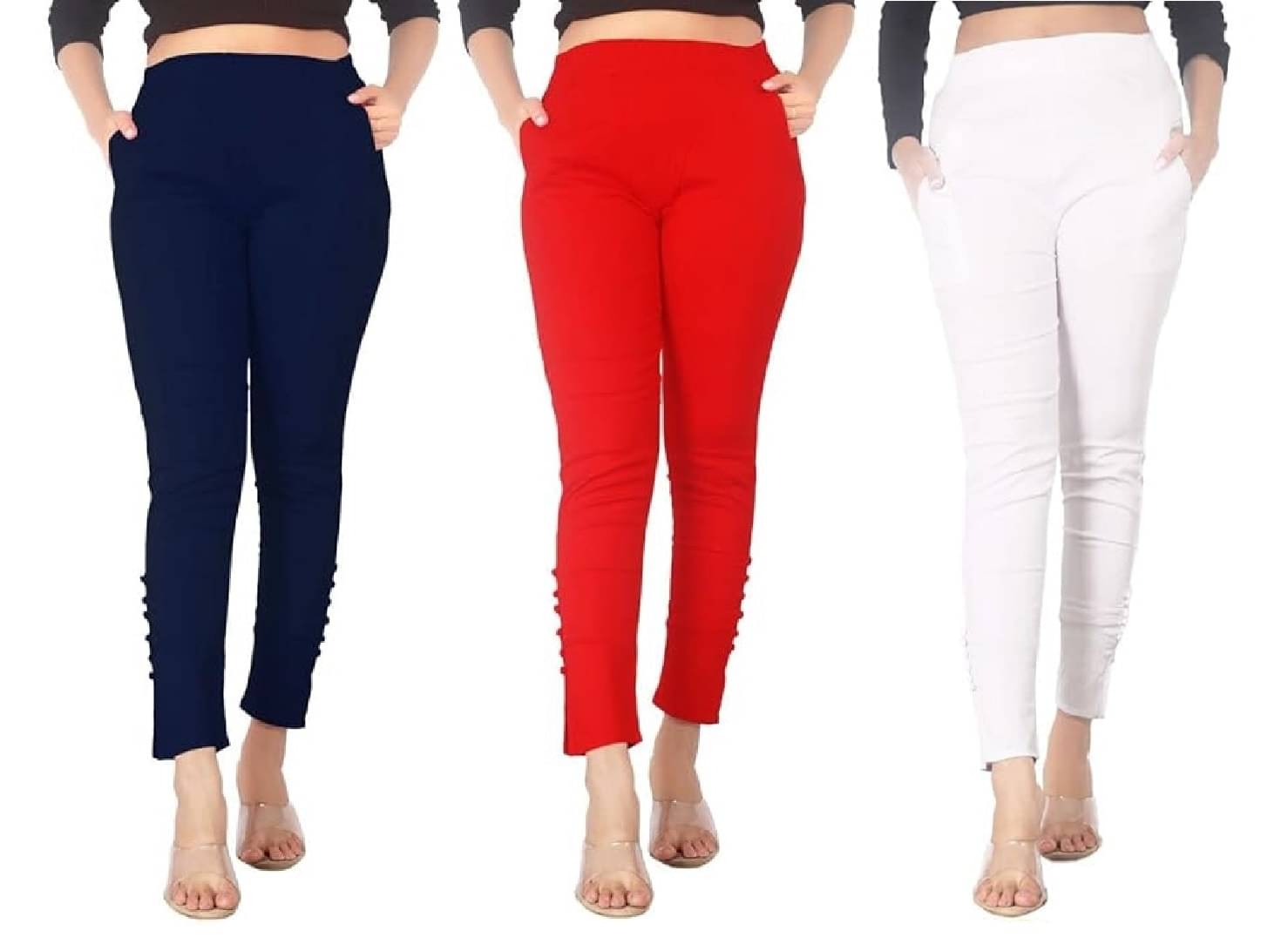     			FeelBlue Women Cotton Blend Formal Trousers ( Navy,Red,White )