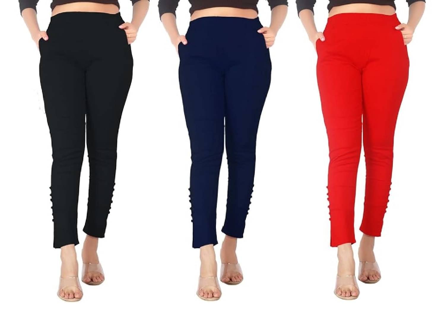     			FeelBlue Women Cotton Blend Formal Trousers ( Black,Navy,Red )