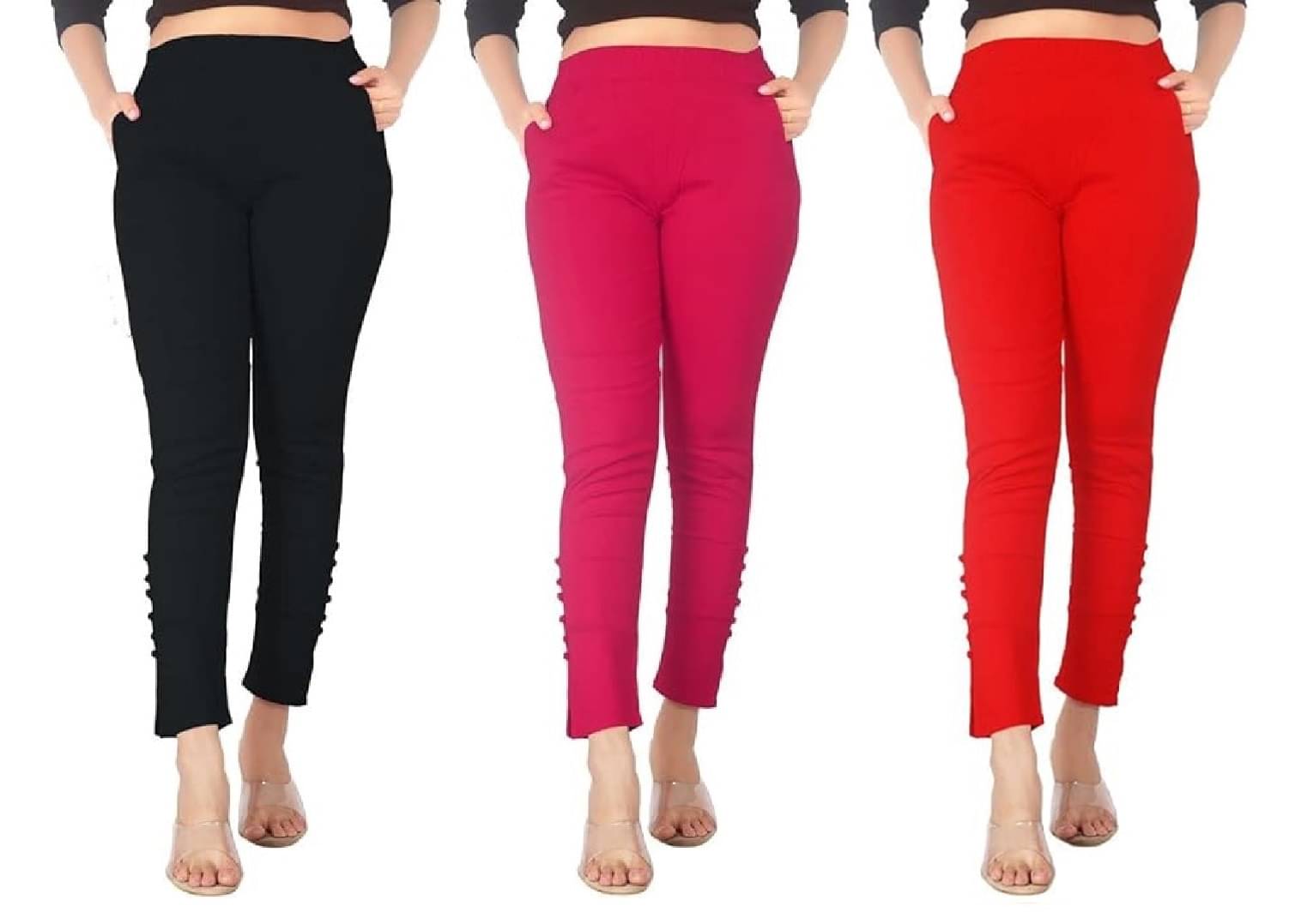     			FeelBlue Women Cotton Blend Formal Trousers ( Black,Red,Pink )