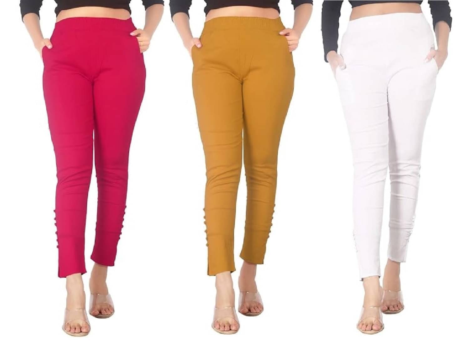    			FeelBlue Women Cotton Blend Formal Trousers ( Pink,Beige,White )