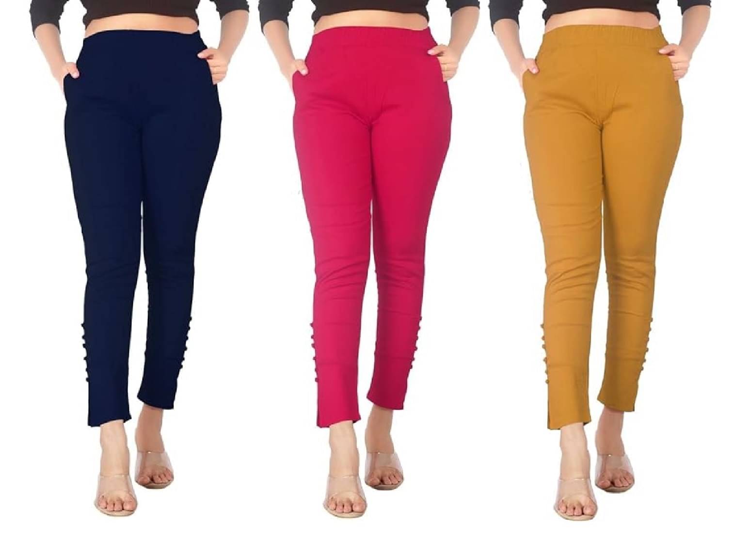     			FeelBlue Women Cotton Blend Formal Trousers ( Navy,Pink,Beige )