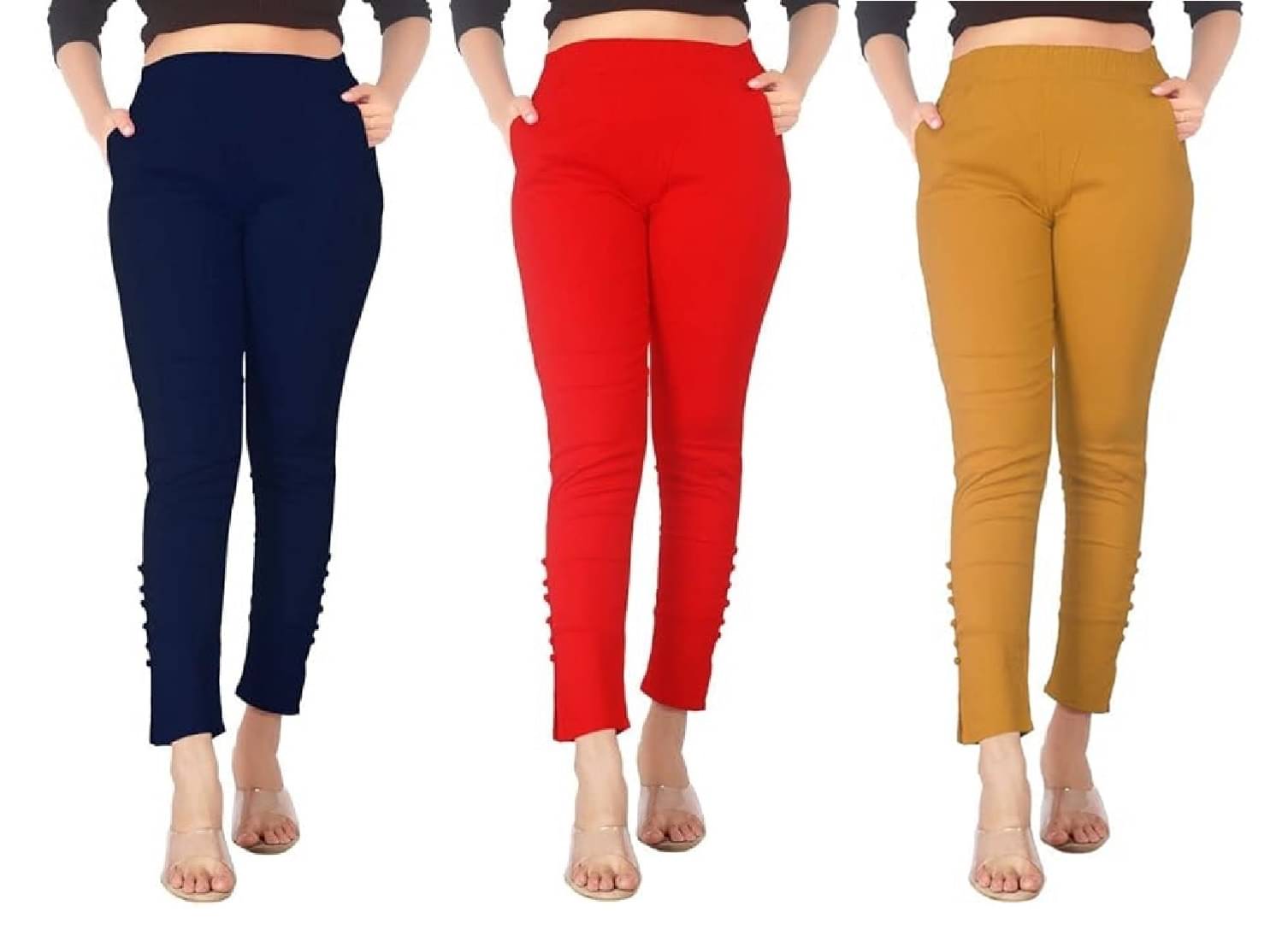     			FeelBlue Women Cotton Blend Formal Trousers ( Navy,Red,Beige )