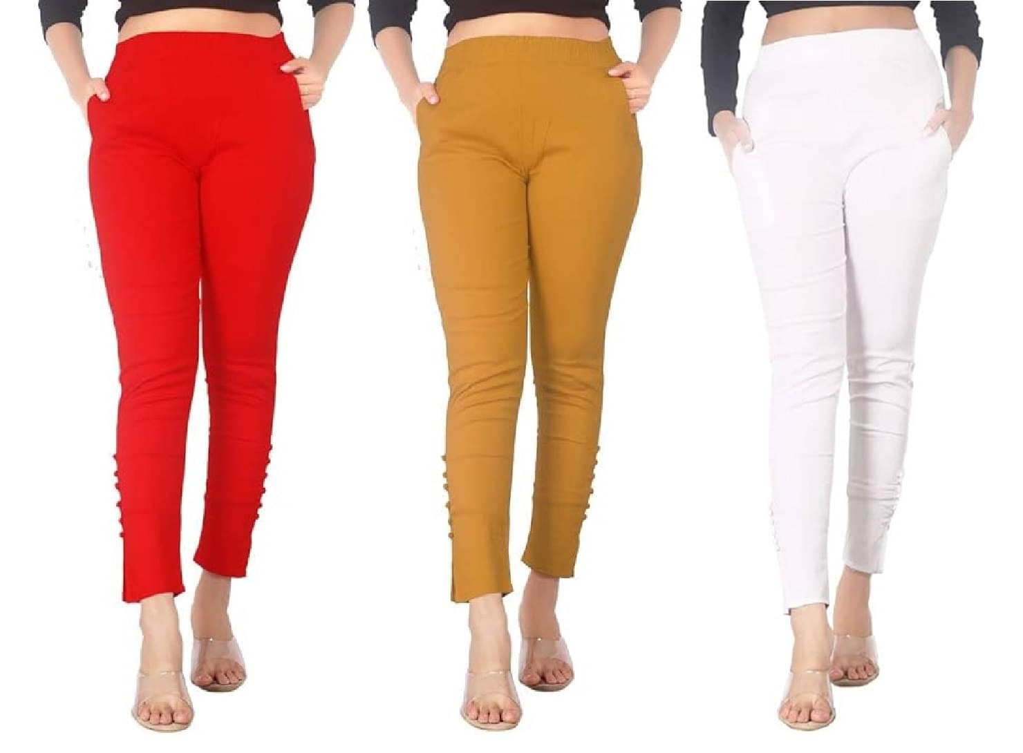     			FeelBlue Women Cotton Blend Formal Trousers ( Red,Beige,White )