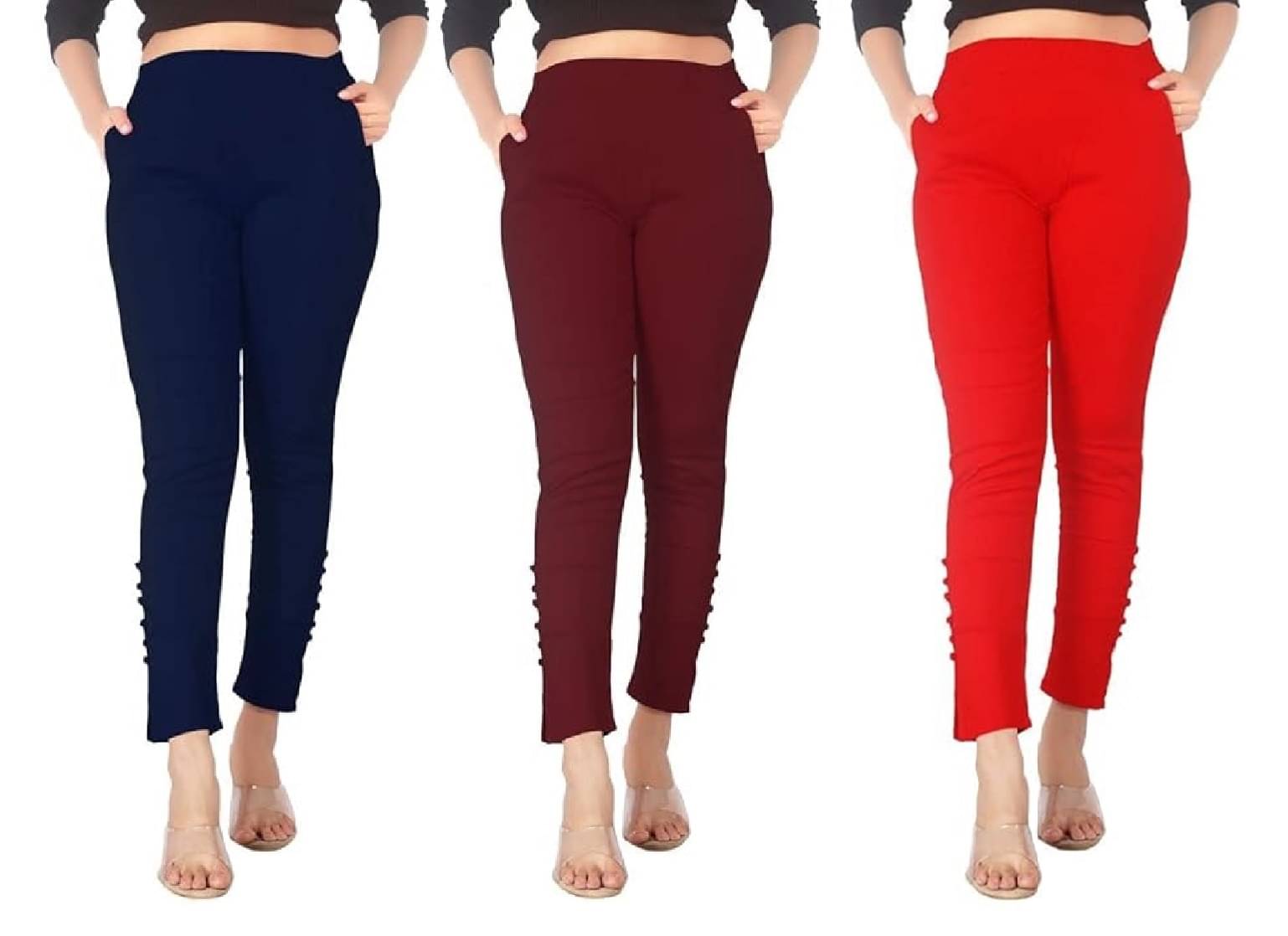     			FeelBlue Women Cotton Blend Formal Trousers ( Navy,Maroon,Red )