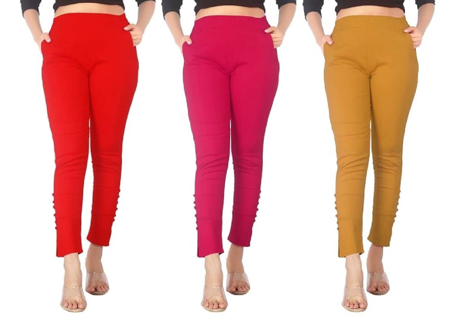     			FeelBlue Women Cotton Blend Formal Trousers ( Red,Beige,Pink )
