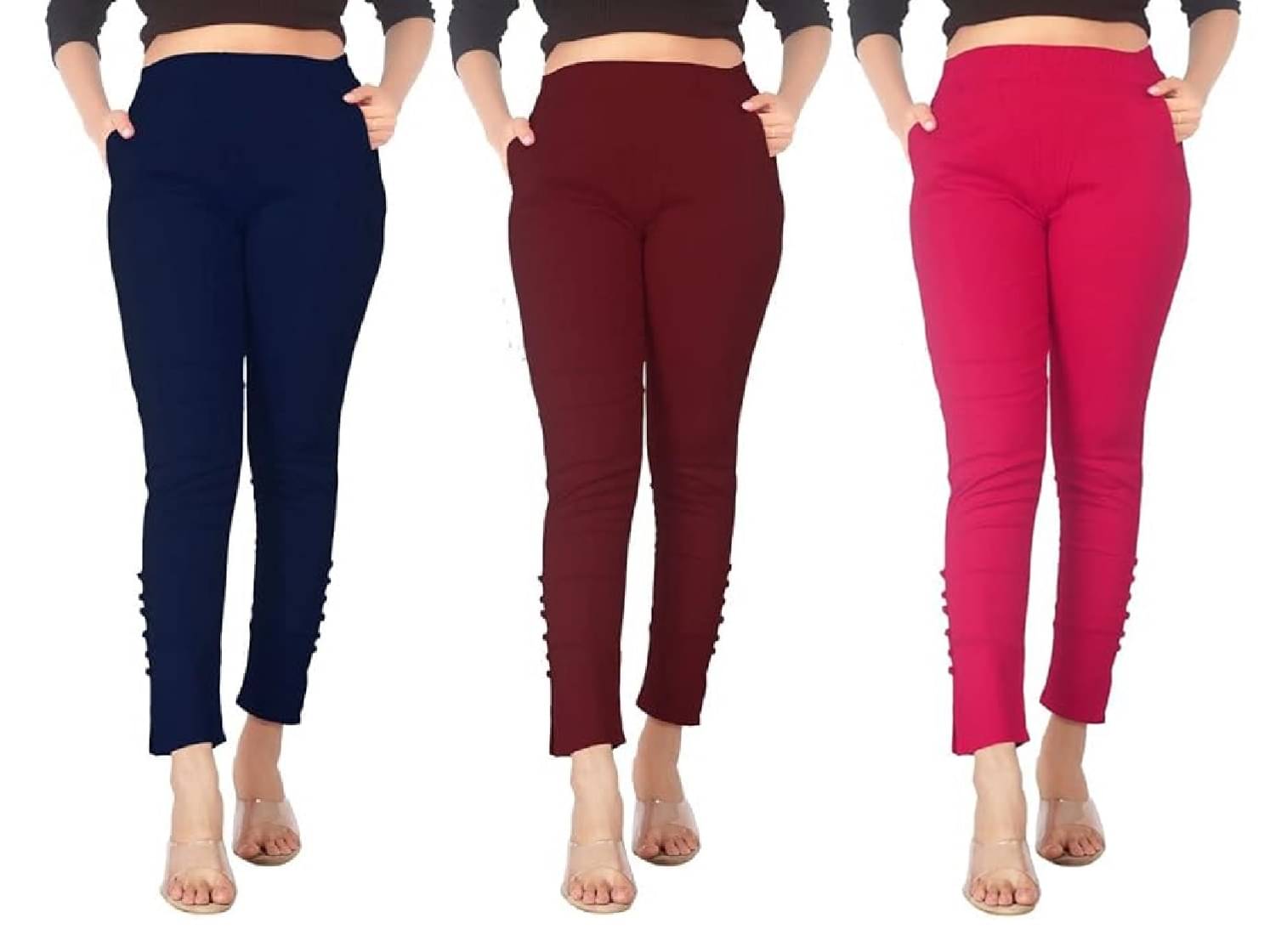     			FeelBlue Women Cotton Blend Formal Trousers ( Navy,Maroon,Pink )