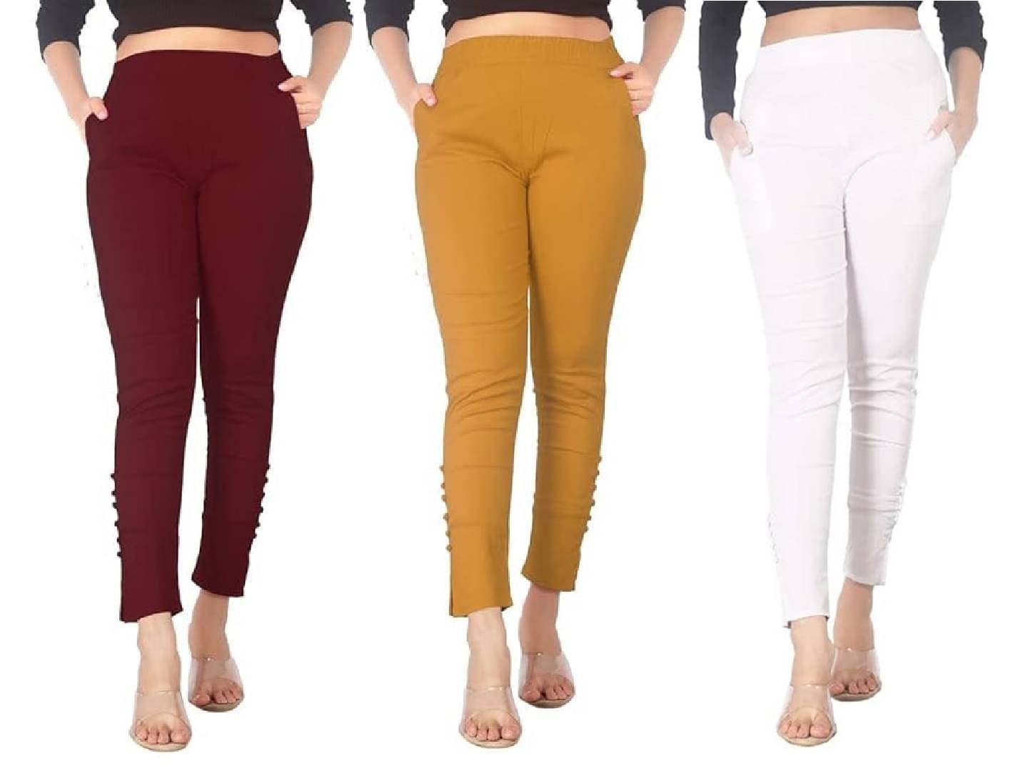    			FeelBlue Women Cotton Blend Formal Trousers ( Maroon,Beige,White )