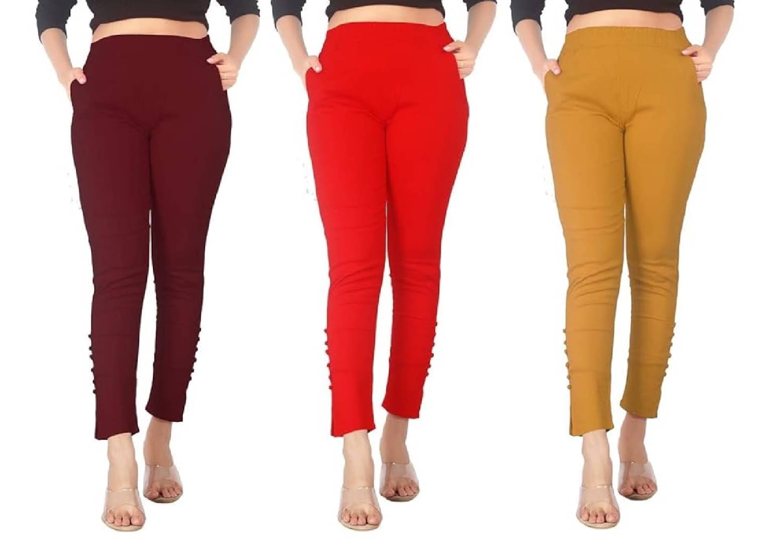     			FeelBlue Women Cotton Blend Formal Trousers ( Maroon,Red,Beige )
