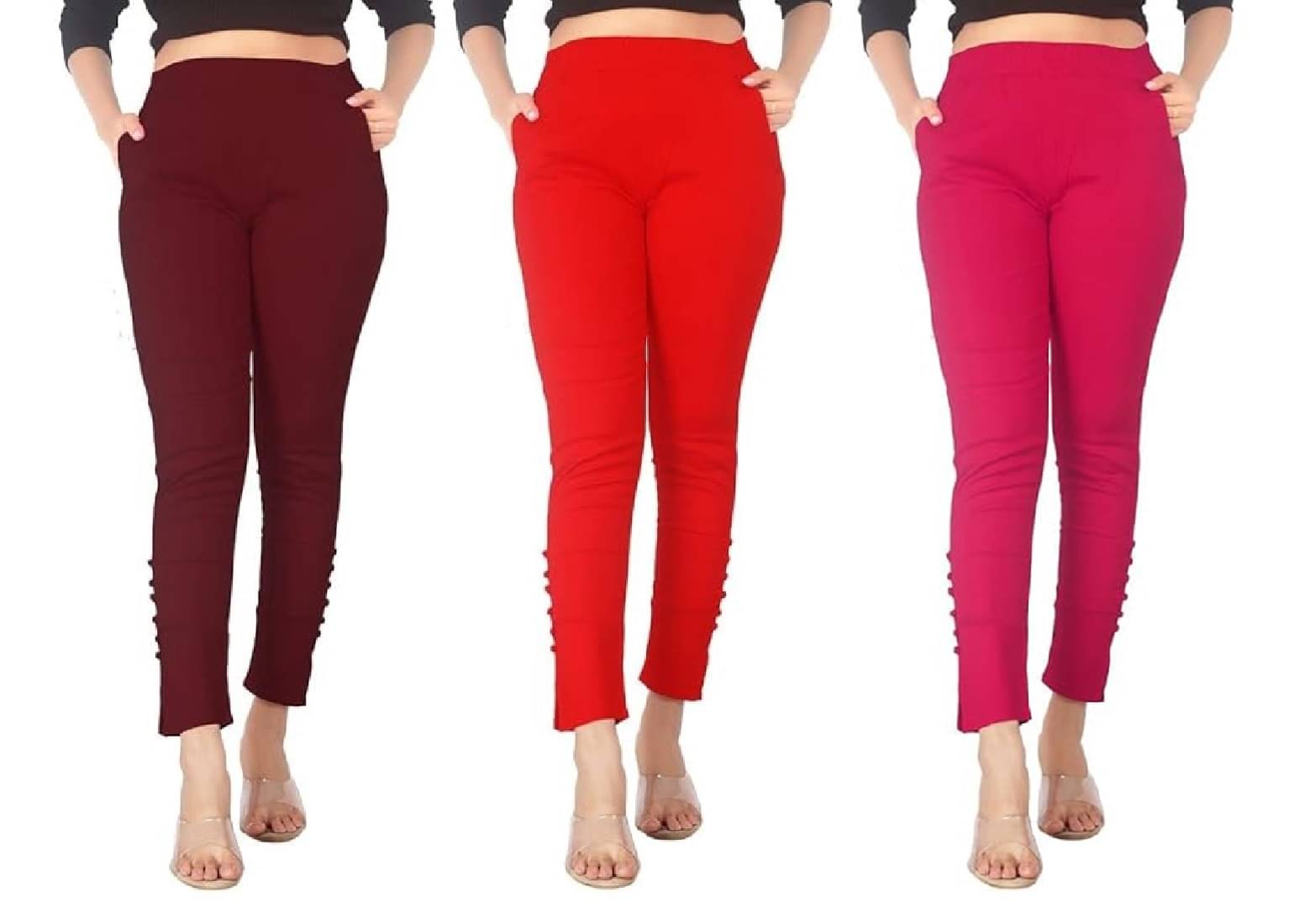     			FeelBlue Women Cotton Blend Formal Trousers ( Maroon,Red,Pink )