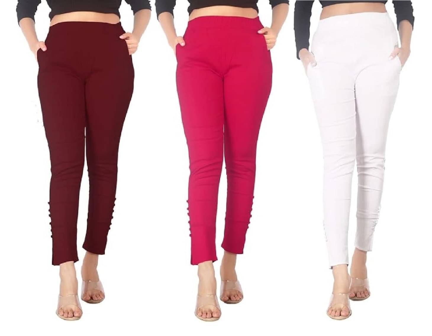     			FeelBlue Women Cotton Blend Formal Trousers ( Maroon,Pink,White )