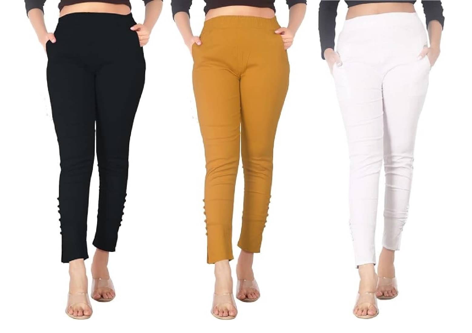     			FeelBlue Women Cotton Blend Formal Trousers ( Black,Beige,White )