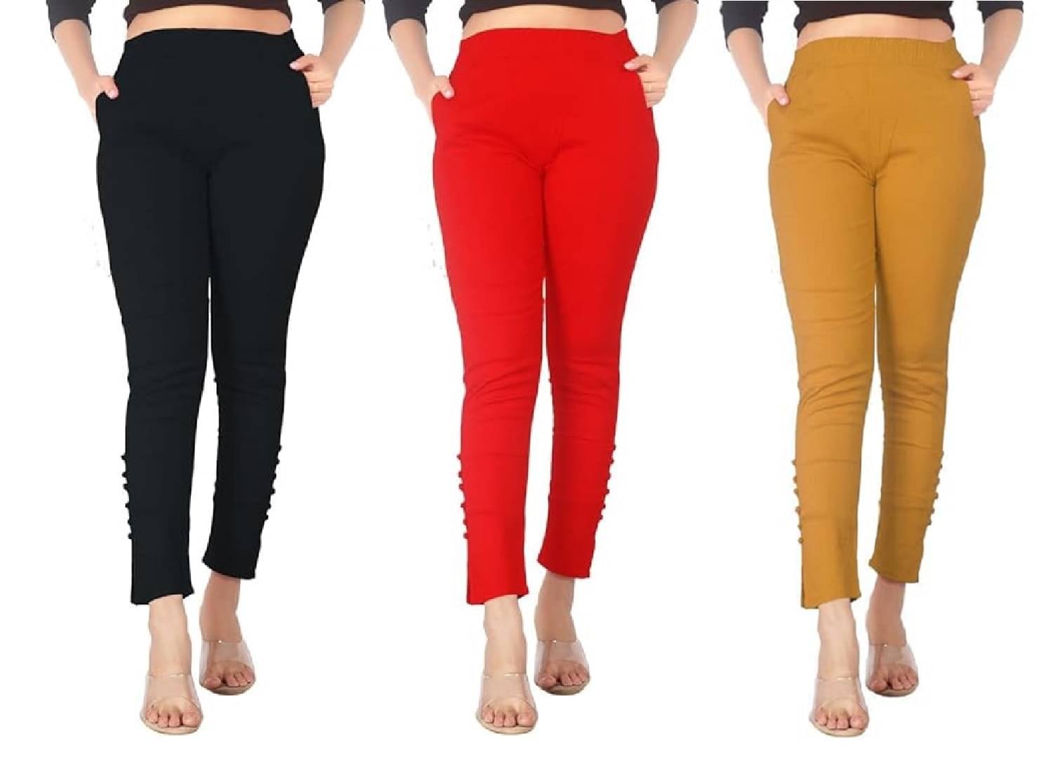     			FeelBlue Women Cotton Blend Formal Trousers ( Black,Red,Beige )