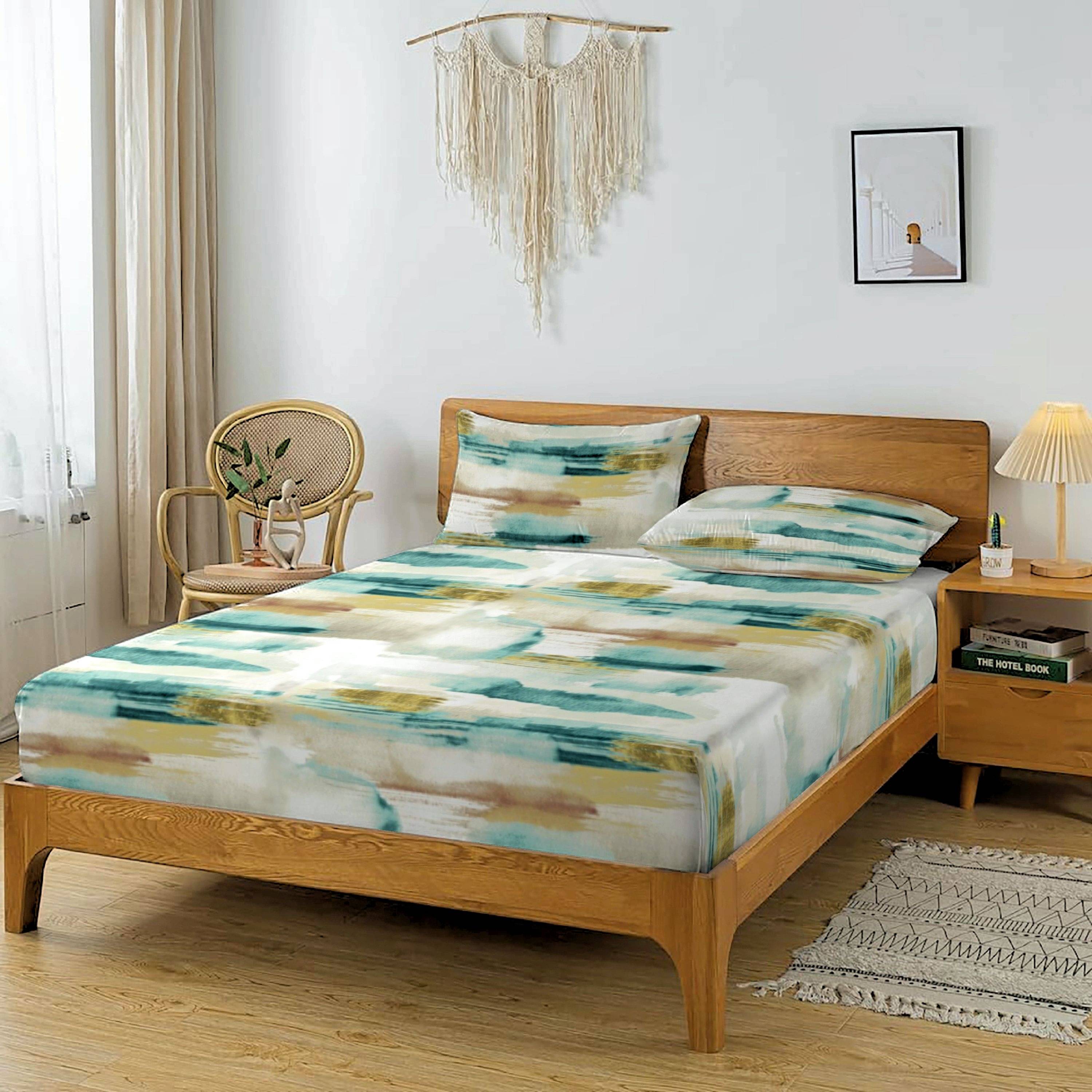     			HIDECOR Microfiber 1 Double King Bedsheet with 2 Pillow Covers ( Sky Blue )