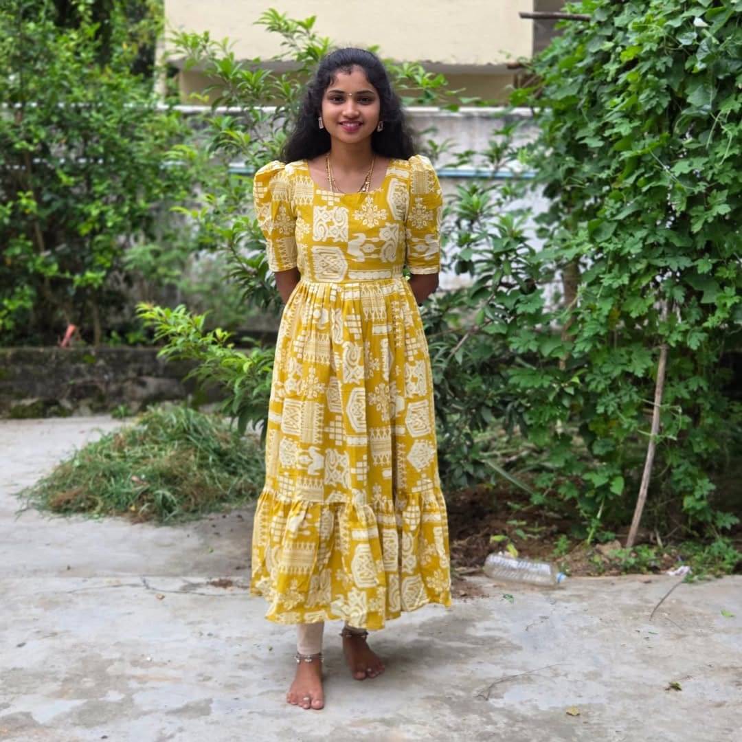     			INDIAN SILKS Women Rayon Printed Gown ( Yellow )