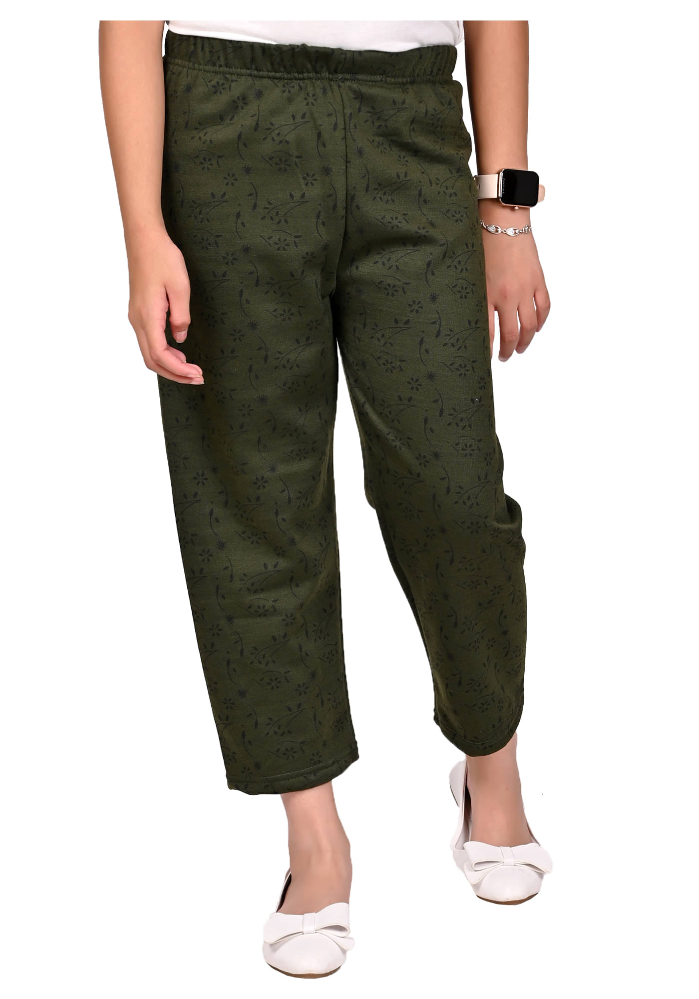     			IndiWeaves Pack of 1 Girls Fleece Pyjama ( Green )