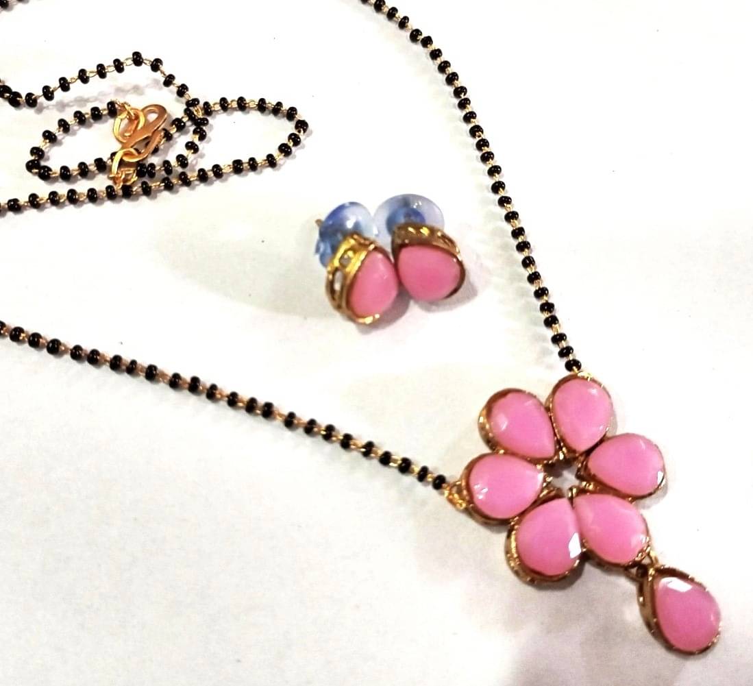    			JN HANDICEAFT Pink Mangalsutra Set ( Pack of 1 )