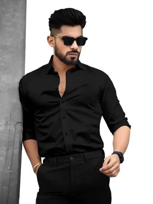 KRIVA Linen Regular Fit Solids Full Sleeves Men's Casual Shirt - Black ( Pack of 1 ) KRIVA Linen Regular Fit Solids Full Sleeves Men's Casual Shirt - Black ( Pack of 1 )