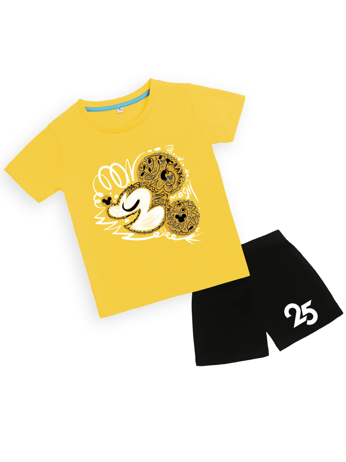 Kidscraft Pack of 1 Unisex Cotton Blend T-Shirt & Shorts Set ( Yellow ) Kidscraft Pack of 1 Unisex Cotton Blend T-Shirt & Shorts Set ( Yellow )