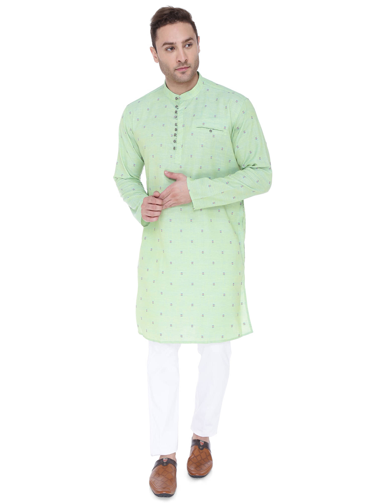 Kuons Avenue Green Viscose Men's Regular Kurta ( Pack of 1 ) Kuons Avenue Green Viscose Men's Regular Kurta ( Pack of 1 )