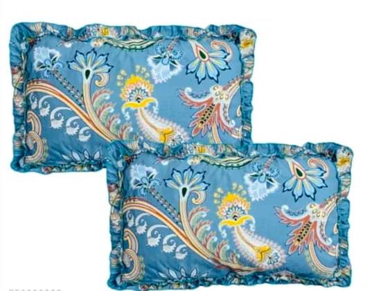 Luxmi Cotton Fabrics - Pack of 2 Poly Cotton Abstract Standard Size Pillow Cover ( 68.58 cm(27) x 43.18 cm(17) ) - Blue Luxmi Cotton Fabrics - Pack of 2 Poly Cotton Abstract Standard Size Pillow Cover ( 68.58 cm(27) x 43.18 cm(17) ) - Blue