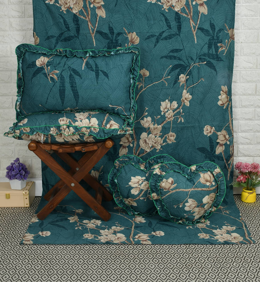 Luxmi Cotton Fabrics Poly Cotton 1 Double Bedsheet with 2 Pillow Covers ( Sea Green ) Luxmi Cotton Fabrics Poly Cotton 1 Double Bedsheet with 2 Pillow Covers ( Sea Green )