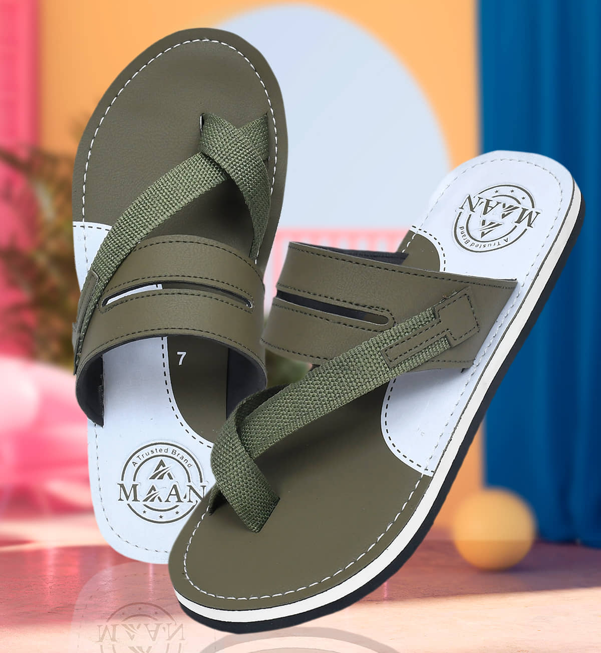 MAAN Green Men's Thong Flip Flop