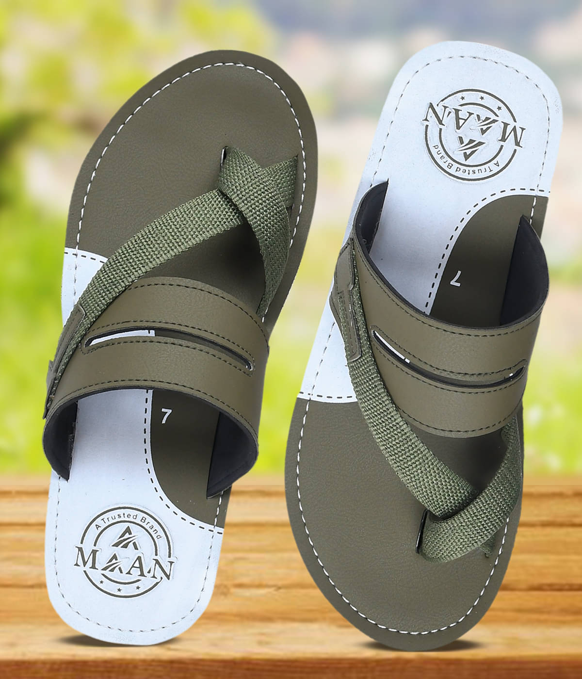     			MAAN Green Men's Thong Flip Flop