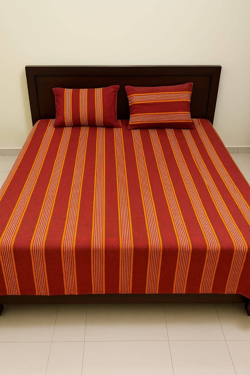 MAHAMAYA FABRICS & FASHION Cotton 1 Single Bedsheet without Pillow cover ( Red ) MAHAMAYA FABRICS & FASHION Cotton 1 Single Bedsheet without Pillow cover ( Red )