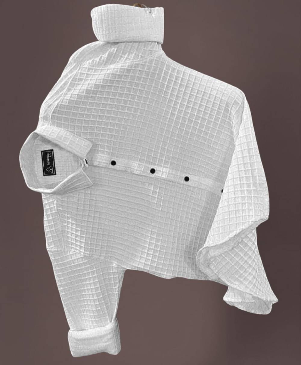 MARMIC FAB Viscose Regular Fit Checks Full Sleeves Men's Casual Shirt - White ( Pack of 1 ) MARMIC FAB Viscose Regular Fit Checks Full Sleeves Men's Casual Shirt - White ( Pack of 1 )