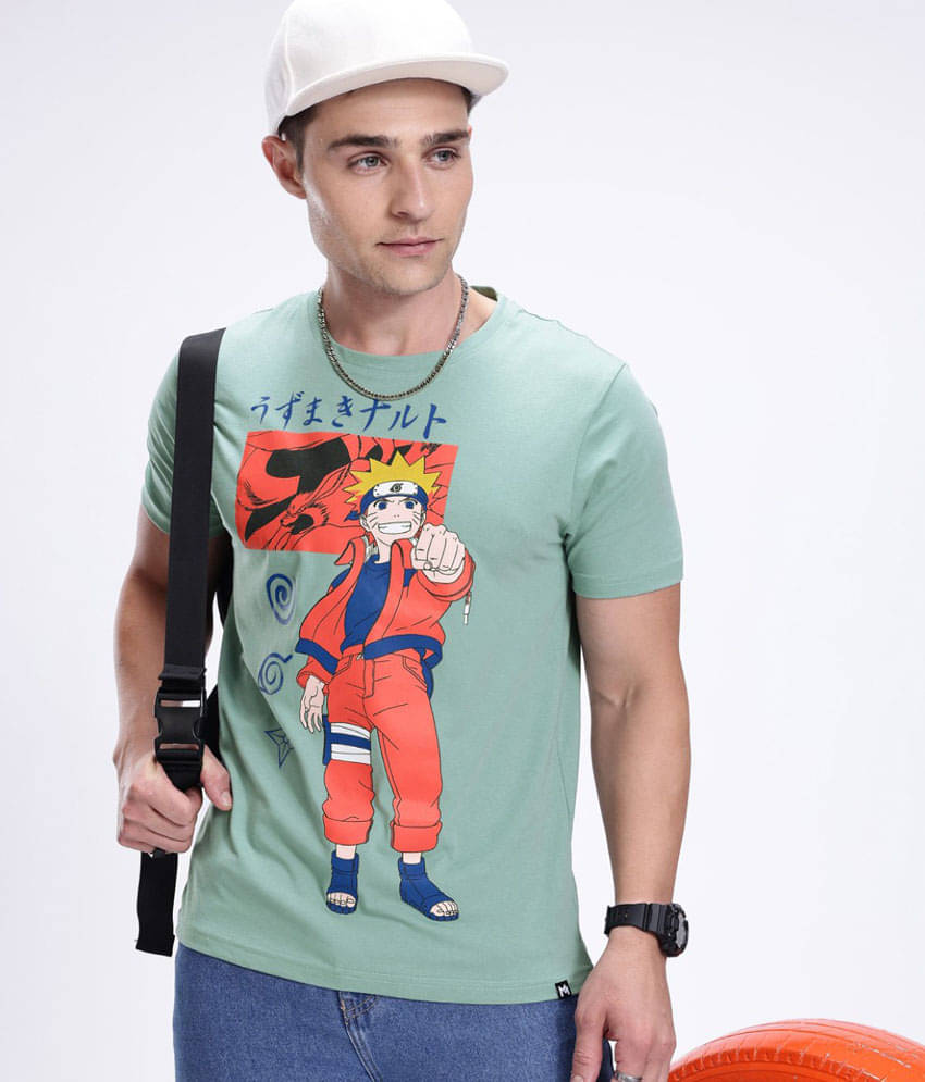     			MINUTE MIRTH Men Cotton Regular Fit Printed T-Shirt ( Green )