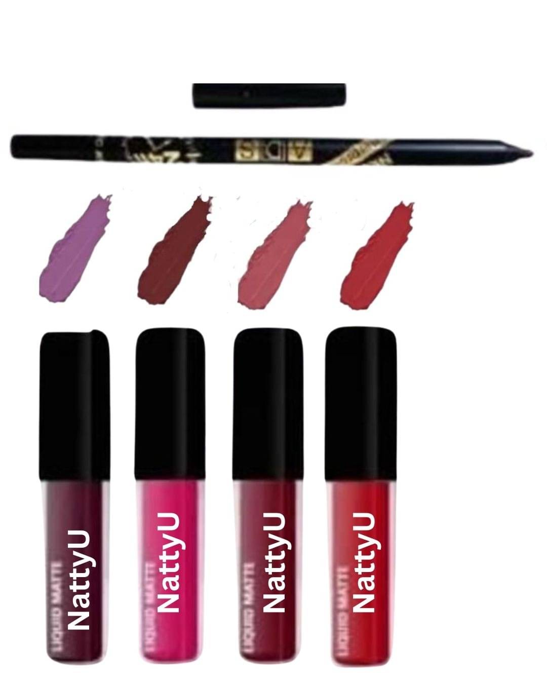     			NattyU Multi Matte Long Lasting Liquid Lipstick ( Pack of 4 )