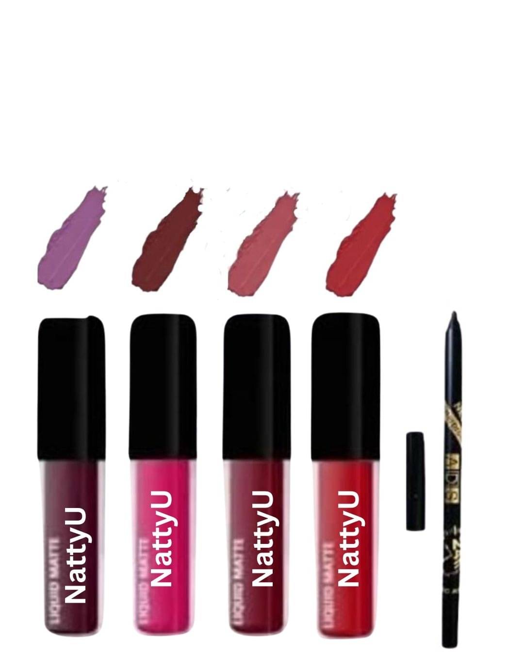     			NattyU Multi Matte Long Lasting Liquid Lipstick ( Pack of 4 )