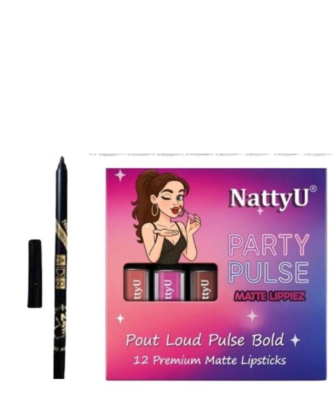     			NattyU Multi Matte Long Lasting Liquid Lipstick ( Pack of 12 )