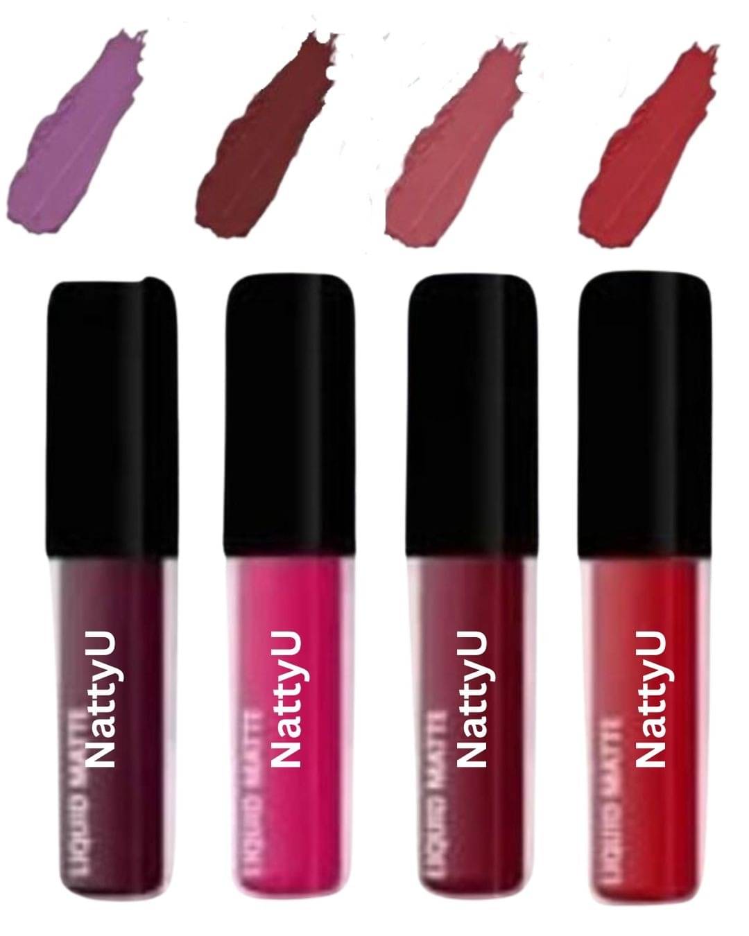     			NattyU Multi Matte Long Lasting Liquid Lipstick ( Pack of 4 )