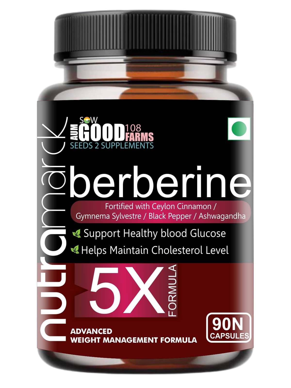 NutraMarck Berberine 5X Capsules Plant Based 90 no.s Capsule NutraMarck Berberine 5X Capsules Plant Based 90 no.s Capsule