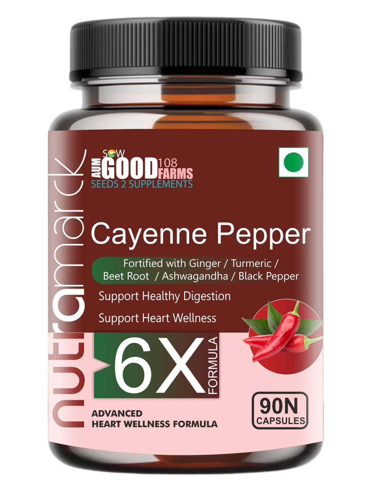 NutraMarck Cayenne Pepper 6X Capsules 90 no.s Capsule NutraMarck Cayenne Pepper 6X Capsules 90 no.s Capsule
