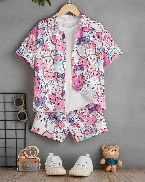     			Ocvito Pack of 1 Baby Boys Cotton Blend Shirt & Shorts Set ( Pink )