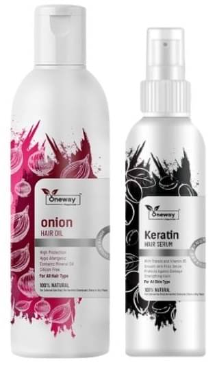 Onion Hair Care Combo – Red Onion Hair Oil 100ml & Keratin Hair Serum 100ml Onion Hair Care Combo – Red Onion Hair Oil 100ml & Keratin Hair Serum 100ml