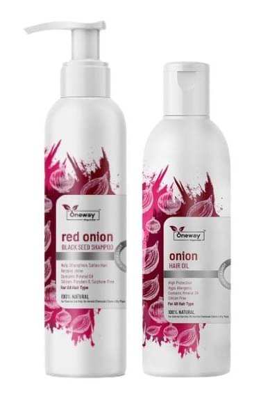 Onion Hair Care Combo – Red Onion Black Seed Shampoo 200ml & Red Onion Hair Oil 100ml Onion Hair Care Combo – Red Onion Black Seed Shampoo 200ml & Red Onion Hair Oil 100ml