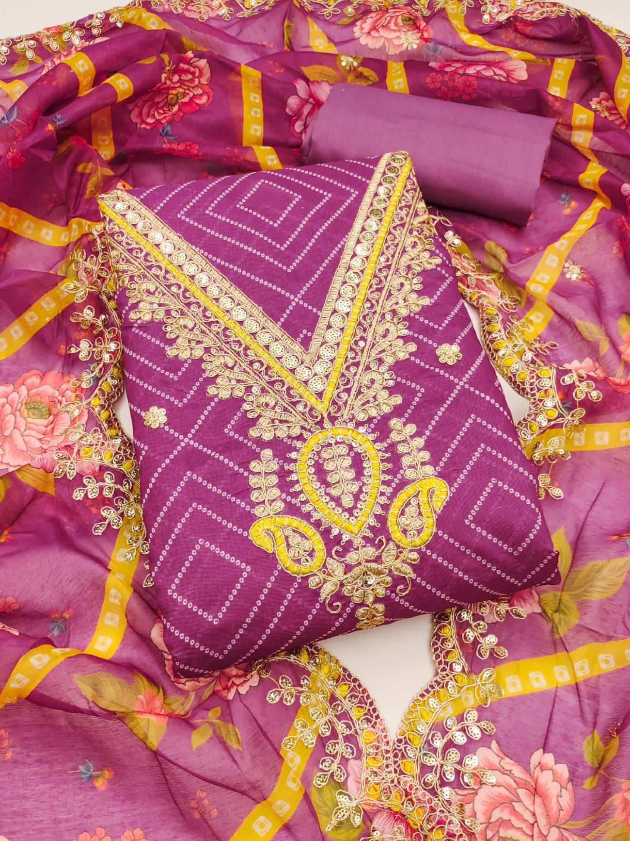 PANZORA Women Chanderi Unstitched Dress Material ( Pink ) PANZORA Women Chanderi Unstitched Dress Material ( Pink )