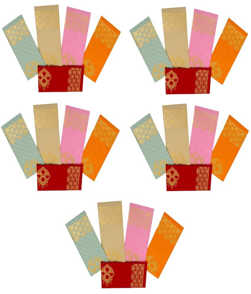 Pack of 25 Pcs Printed Paper Shagun Envelopes (Multicolor) Pack of 25 Pcs Printed Paper Shagun Envelopes (Multicolor)