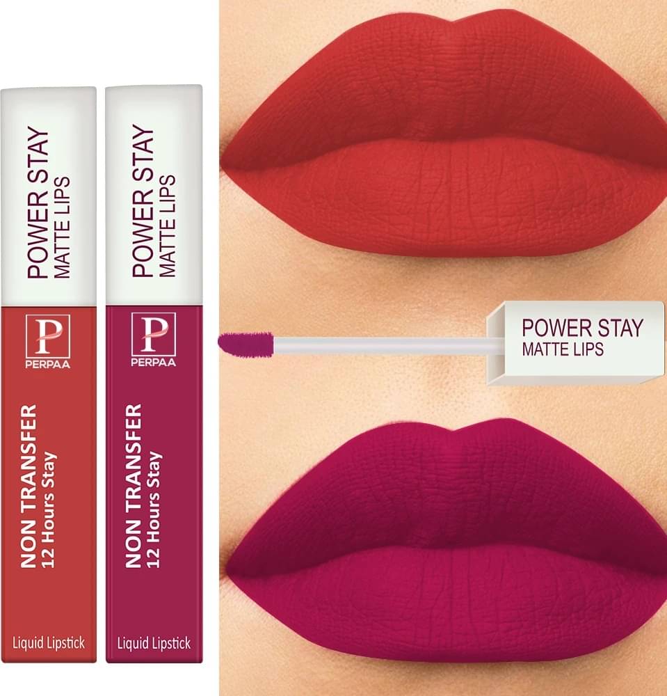     			Perpaa Multi Matte Long Lasting Liquid Lipstick ( Pack of 2 )