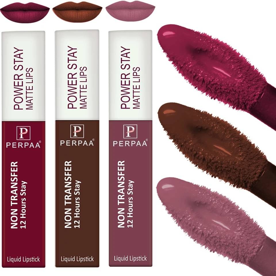     			Perpaa Multi Matte Long Lasting Liquid Lipstick ( Pack of 3 )